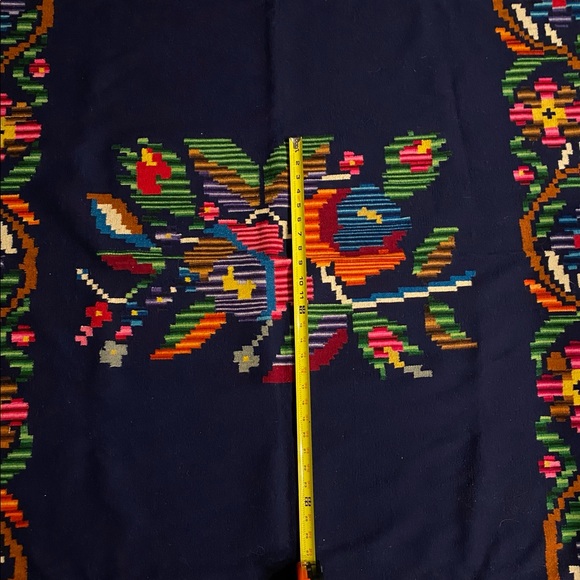 Zapotec Handwoven Bed Cover Topper Wall Tapestry 51"x78" Colorful Oaxaca Throw - Picture 14 of 16